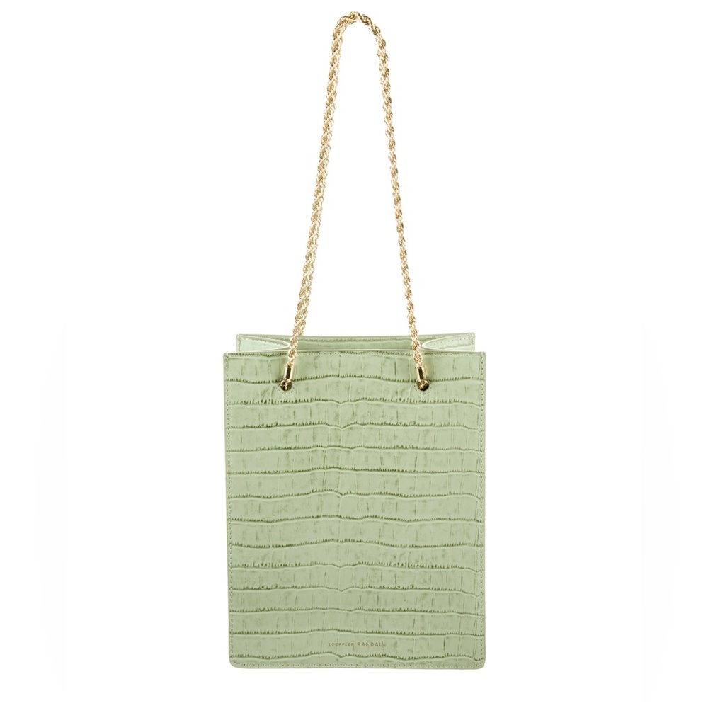 LOEFFLER RANDALL Antoinette Croc-effect Leather Tote In Green